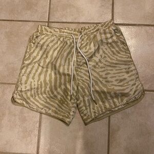 Beige Zebra Print Shorts